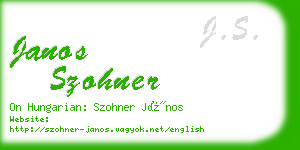 janos szohner business card